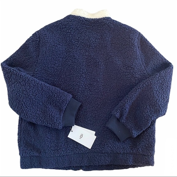 UGG Zip Up Chevron Sherpa Jacket Size XL NEW - Picture 3 of 7